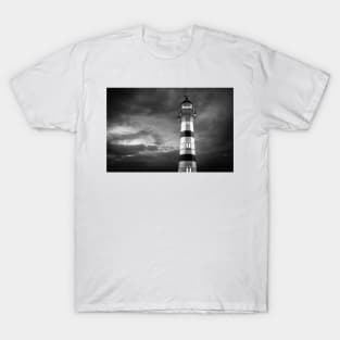 lighthouse at night in Malmö Sweden in B/W T-Shirt